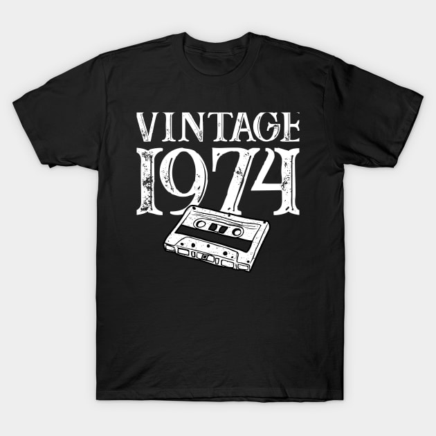 50 Year Old Gifts Vintage 1974 Cassette Tape 50th Birthday T-Shirt by cyryley